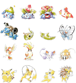 gym-leader-dan:  h0ppip:  Ken Sugimori’s Original artwork for the first 151 Pokemon (Gen 1 debuted February 27, 1996) Happy 19th Anniversary Pokemon!   I was 6 years old… and I still love the games.