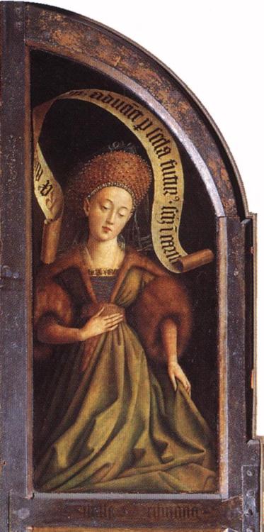 Erythraean and Cumaean Sibyls from the Ghent Altarpiece by Jan van Eyck,1432