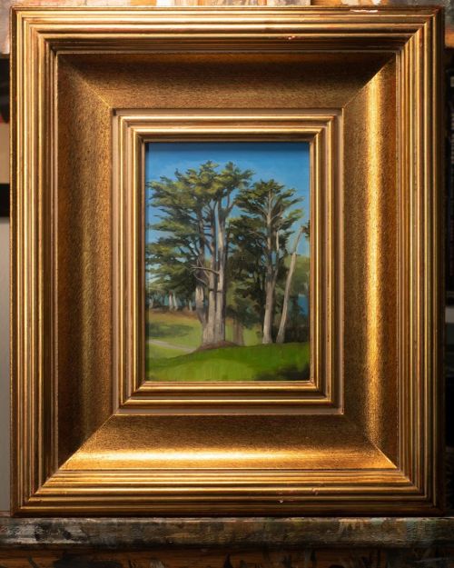 Everything looks better in a frame. This is a painting of some trees on the golf course behind @legi