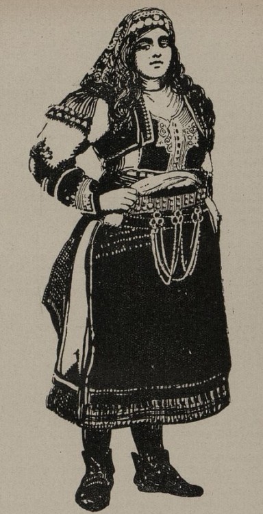 A handful of wonderful drawings of albanian (and a pravoslav women)from Rudolf Livora. Captions in e