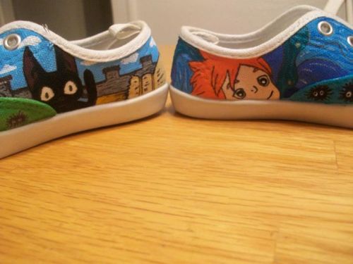 wearmyart:Hand painted ‘Studio Ghibli’ custom kids shoes My Etsy is now open! Visit at: 