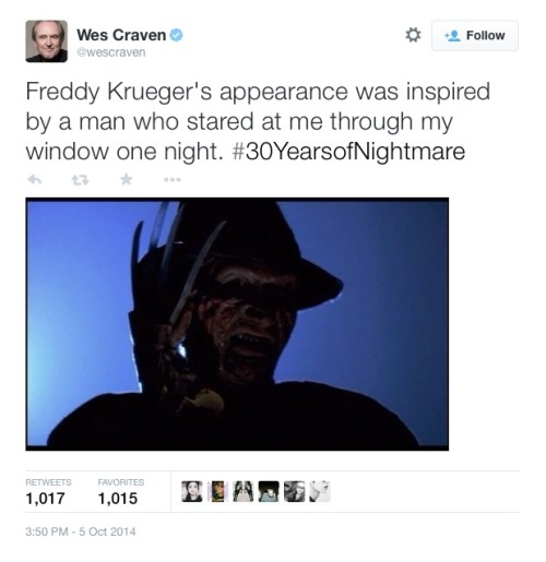 XXX thefilmfatale:  Director Wes Craven reveals photo