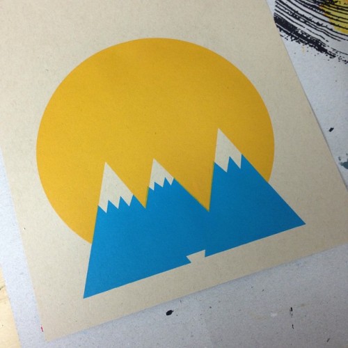 Reprinting our most popular poster 2 layers down, 2 ta go! #screenprint #poster #adventure #hollowbr