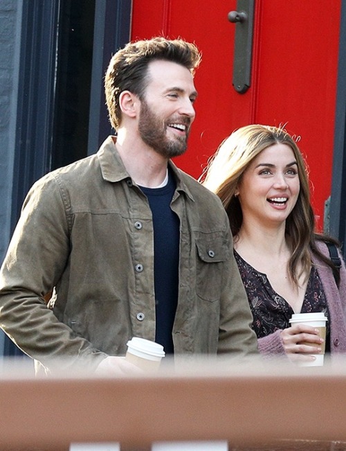 luvinchris:Chris Evans &amp; Ana de Armas on the set of Ghosted