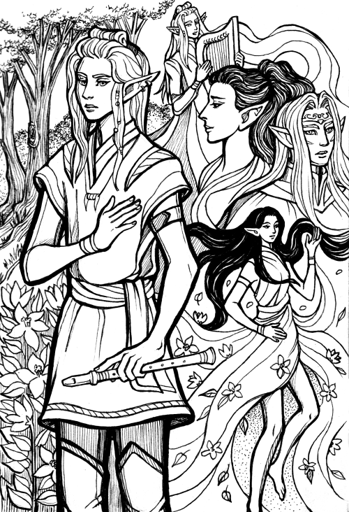 foxleycrow: One more for @doriathweek —Daeron, singing of Doriath: his King and Queen and Lúthien. I