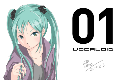 monochrome-miku: "幼女ミク" by Pero *Permission was given from the artist to upload. Do not di