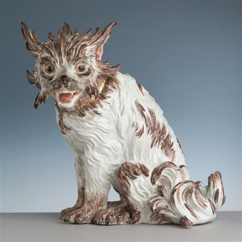 Johann Joachim Kaendler, Bolognese Dog, 1734. Porcelain, Meissen, Germany. Staatliche Kunstsammlung 