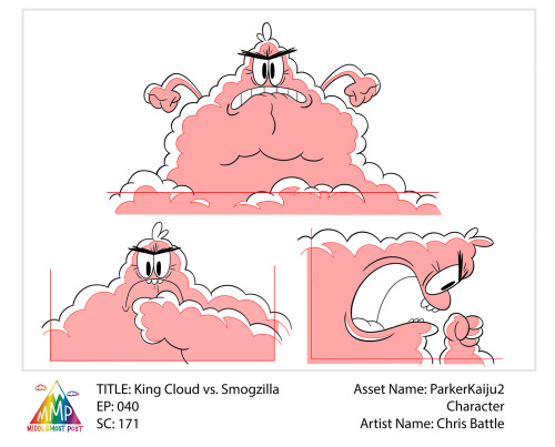 Parker designs from our season 1 finale “King Cloud vs. Smogzilla”.  Love drawing this little cloud!