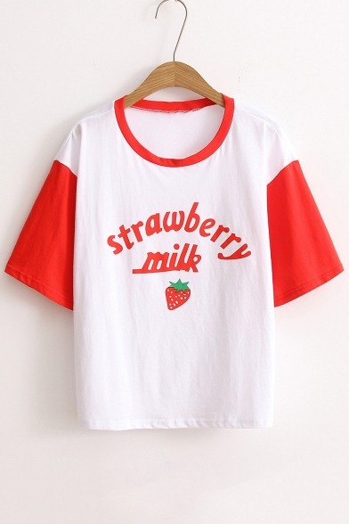 mymindy:Lovely Girl’s Tees CollectionCartoon Cat  //  Cat FishStrawberry Letter  //  Milk PatternPoc