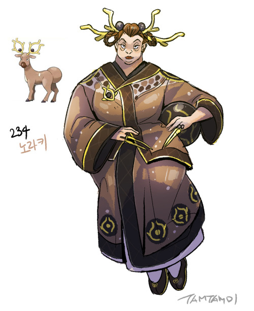 tamtamdi:Pokemon Gijinka 234.Stantler