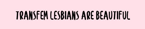 pinkfemme:every trans lesbian is the best and i’m sending so much love to each one of you. we exist♡