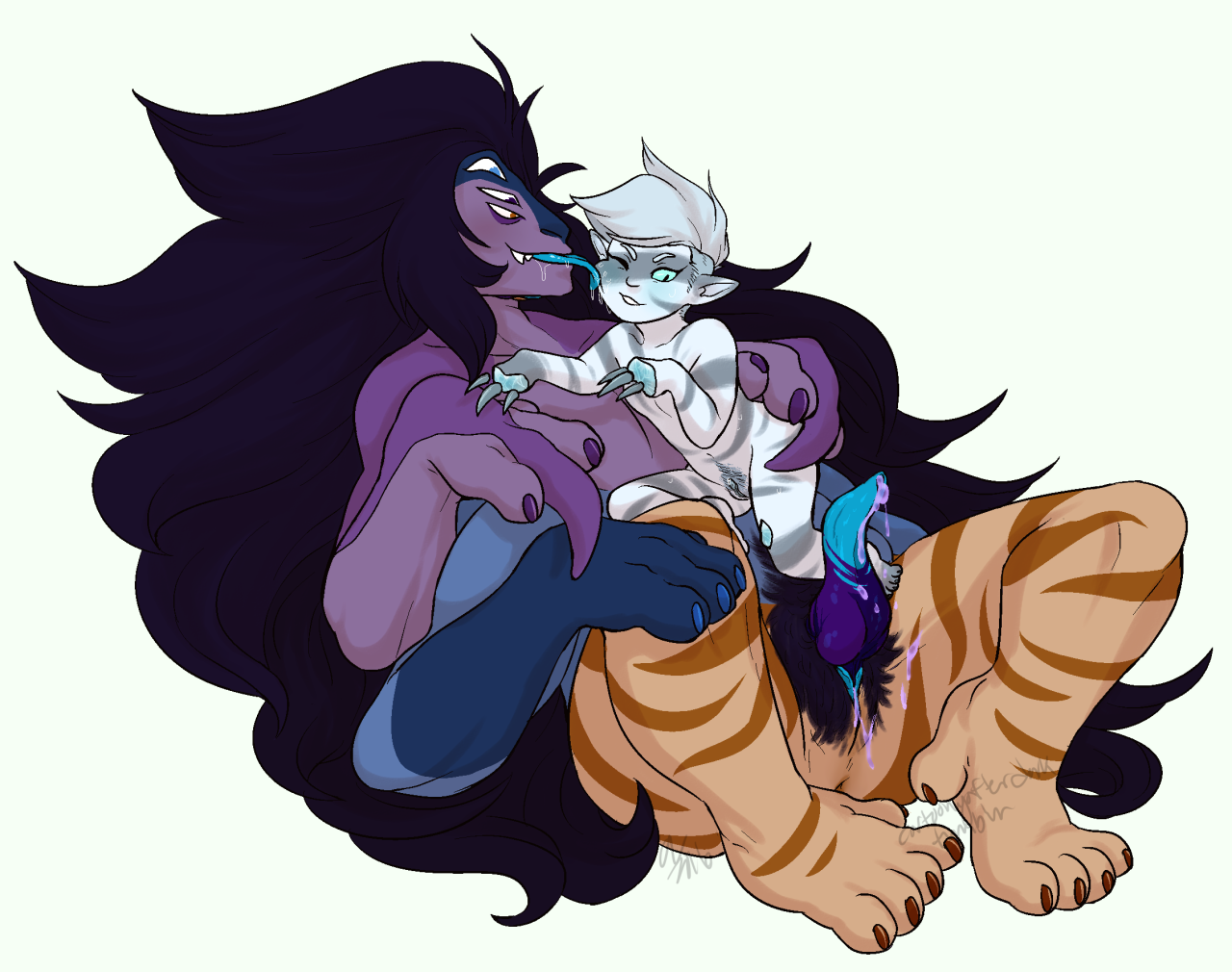 a fun commission I did for @becidot and @hetphobia ‘s gemsonas, Kylialite and