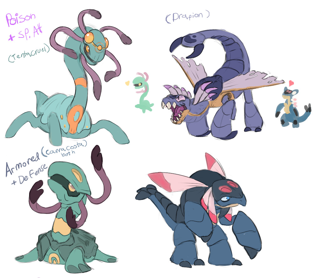 Cradily+Armaldo Variations! (Part 1 featuring their pre-evos) Hey everyone,  here is part 2 of my Lileep-Anorith Line variations!... – @srarlight on  Tumblr