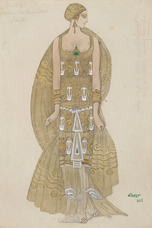 Ida Rubinstein’s costume for Phaedra by L. Bakst, 1923