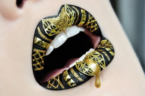 meltingmirror:Golden Black Lips by Ryo-Says-Meow