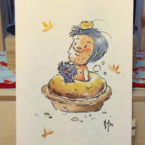 #Inktober Day 2: &ldquo;Wish You Were Here, Japan 2016&rdquo; Edition- Cheese Tart by @bakecheesetar