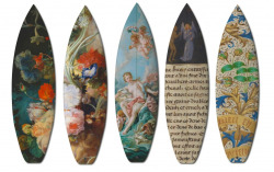 itscolossal:  Famous Oil Paintings Add a Modern Twist to Limited Edition Boards 