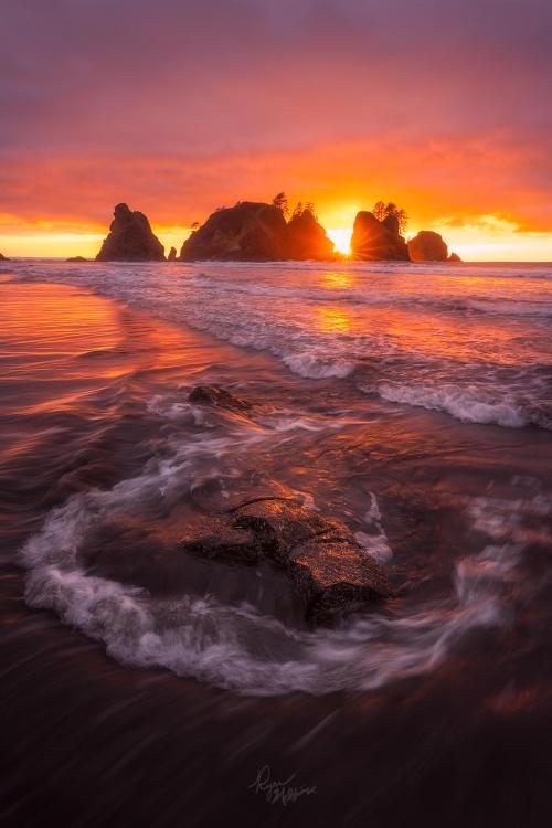 oneshotolive:  Shining through the storm, a beautiful sunset in Olympic National Park, Washington [OC][1200x1800] 📷: takepacific 