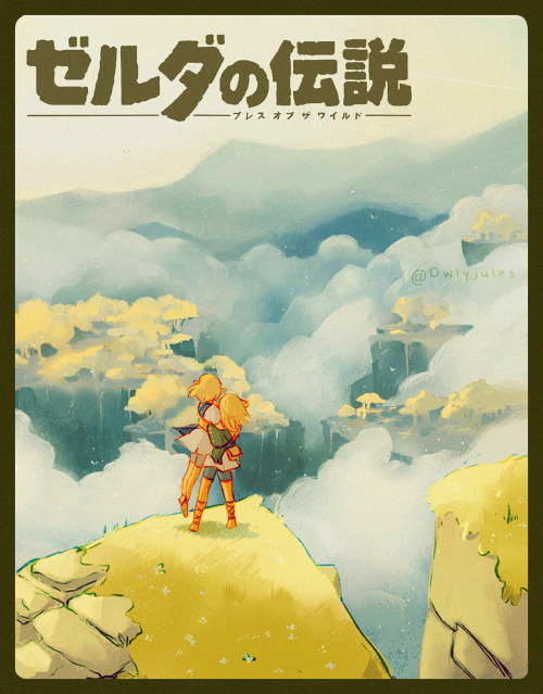 owlyjules:Couldnt resist making a Ghibli “Castle in the sky” Inspired poster for the new Botw game trailer! Zelda probably won’t be with him but gosh I liked the idea!