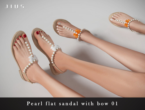 The Bow Collection Part I[Jius] Pearl flat sandal with bow 0112 swatchesSuitable for basic gameHave 