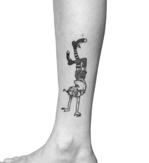 Healed Pippi. Illustration by Katrin Engelking. . . . . . . #handpoked #pippi #tattoo #stickandpoket