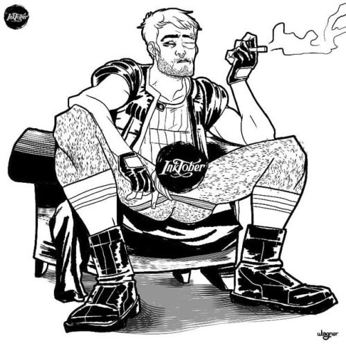#inktober Day X. Corben DallASS. Just get dressed and leave, man #scifi #homerotic #rugged #hairy  h