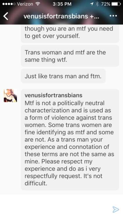 venusisfortransbians: ATTN TRANS WOMEN: Please be aware of “@real//trans//advocacy”