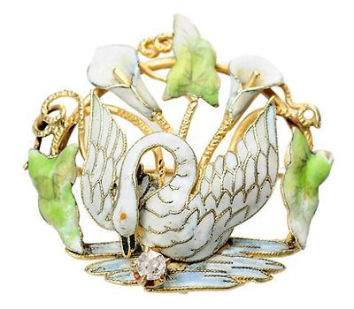fawnvelveteen:
“ Le Cygne: Antique Enamel Swan Brooch & Watch Pin ”