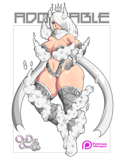 oki-doki-oppai:  My newest adoptable I designed :’D She already has an owner though. Was bought on Patreon.   The Queen of the Wrathful Skies!   