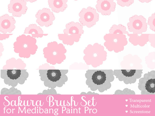 I’ve made a set of three different sakura brushes for Medibang Paint Pro.  (Plus installa