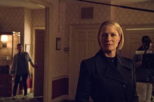 Robin Wright, behind the scenes of House of Cards Season 6.