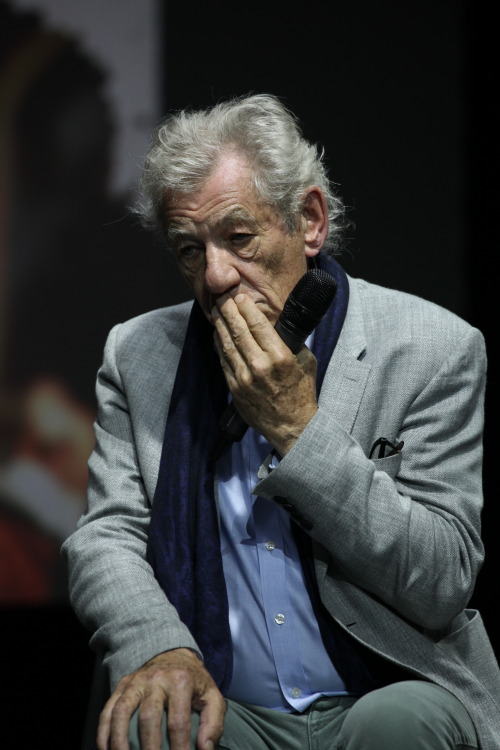 Sir Ian McKellen at Shakespearian Midsummer Night festival in Moscow. Q&A after Richard III scre