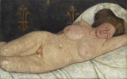 fishstickmonkey:  Paula Modersohn-Becker, “Reclining Female Nude” (1905–06), oil on canvas (via Hyperallergic) 