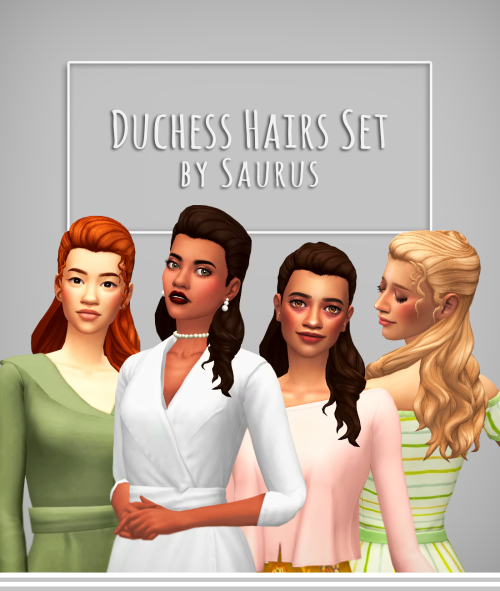 saurussims:saurussims:Duchess HairsThis hair (V1A - left centre on the preview) was originally a com