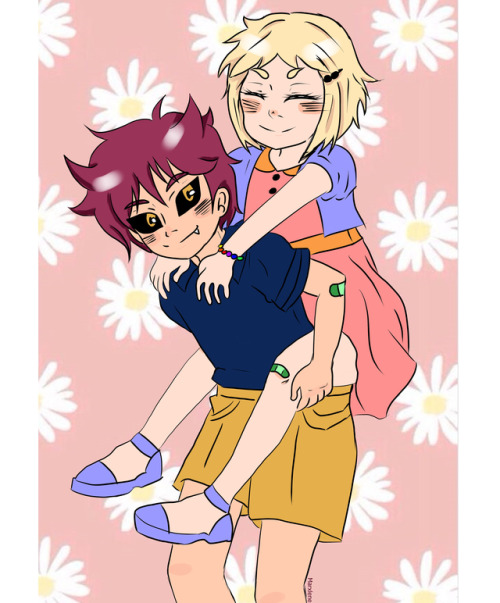 marxlene:flat color ‘cause THIS IS MY FIRST DIGITAL WORK. OMG THAT WAS HARD.I WILL IMPROVE °^°ANYWAY. those two CUTIES POOTATOES are @lolohime and mine  BNHA oc ( like next gen?)The cute little lady is Kamiko, lolo’s oc! She’s the daughter of