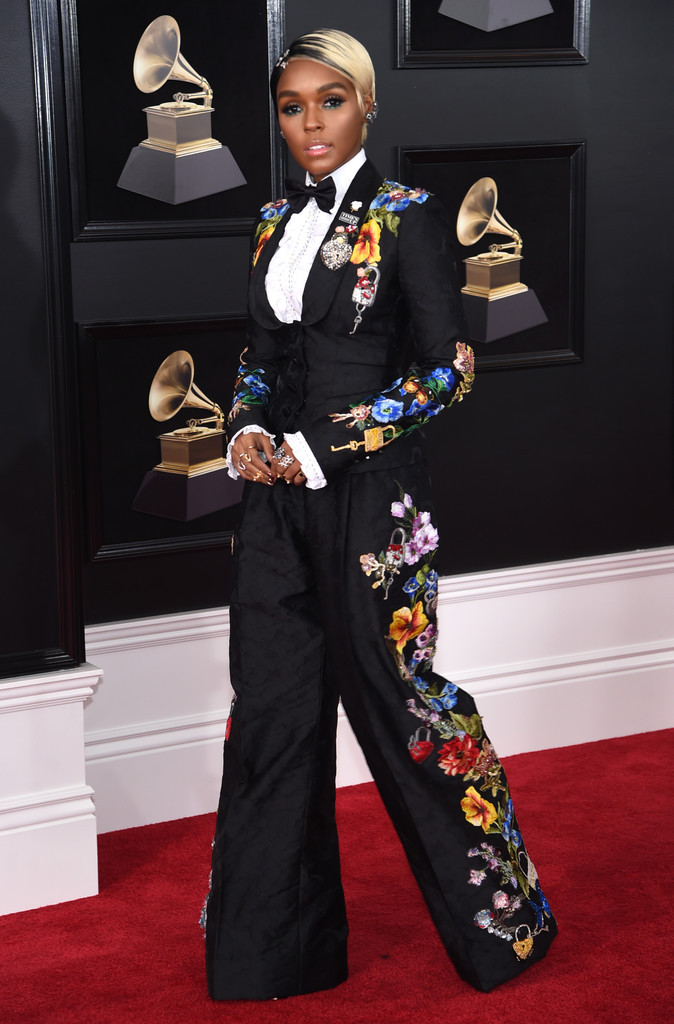 monaedroid:  Janelle Monáe  attends the 60th Annual GRAMMY Awards  Madison Square