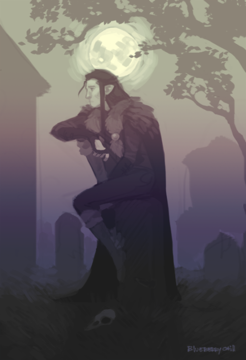 transmollymaukk: blueberrychill: The dramatic champion [id/ A drawing of Vax'ildan from Critical Rol