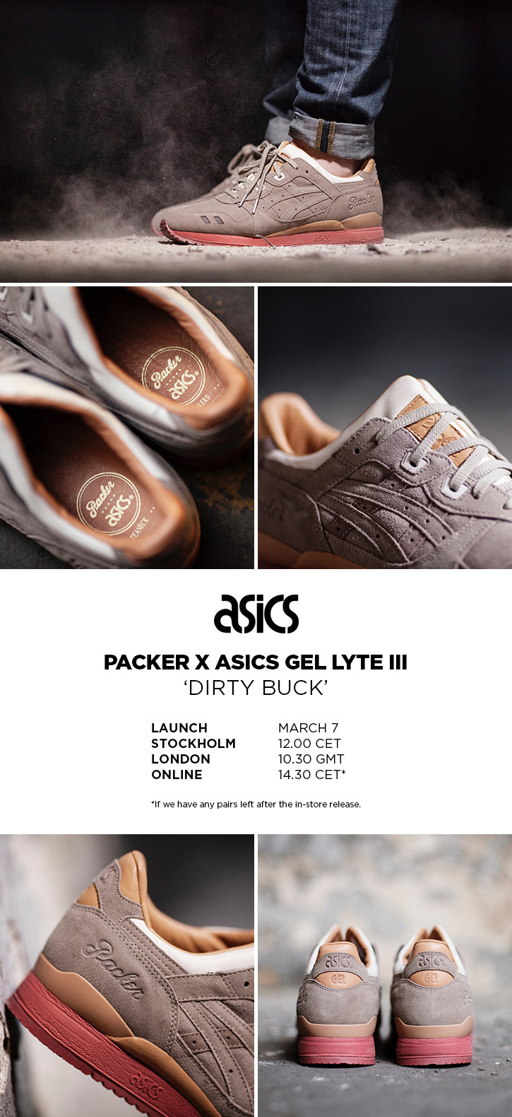 crispculture:  Packer x ASICS Gel-Lyte III ‘Dirty Buck’ - Order Online at Sneakersnstuff