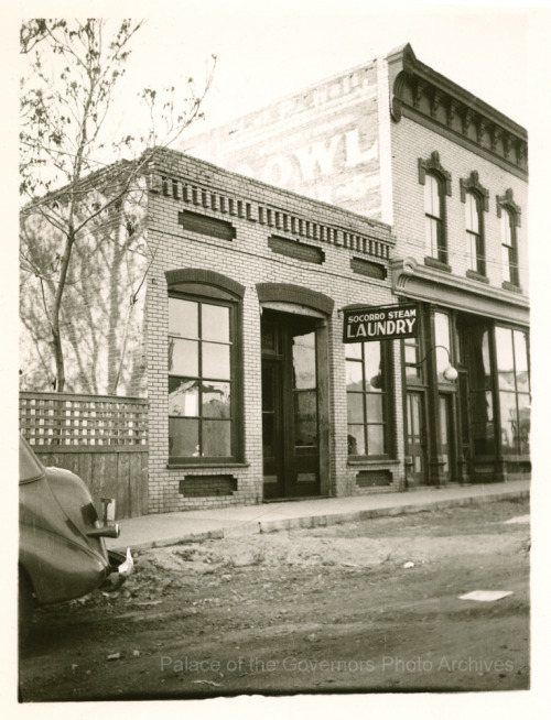 pogphotoarchives:  Socorro Steam Laundry, operated by W. B. Cassidy, who murdered Rosalia (Rose) Garcia in 1937, Socorro, New MexicoDate: ca. 1937Negative Number HP.2015.31.3The case is summarized in Haunted Socorro, under “Ghost of the Rio Salado.”