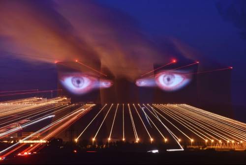 evilbuildingsblog:  Temelin Nuclear Plant with eye projections