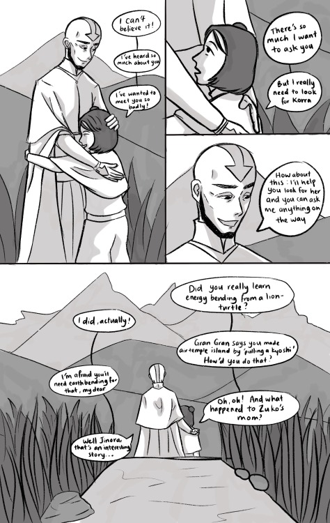 0tterpenguins:AU in which Jinora meets a very special guide in the Spirit World— Note: I got the ide