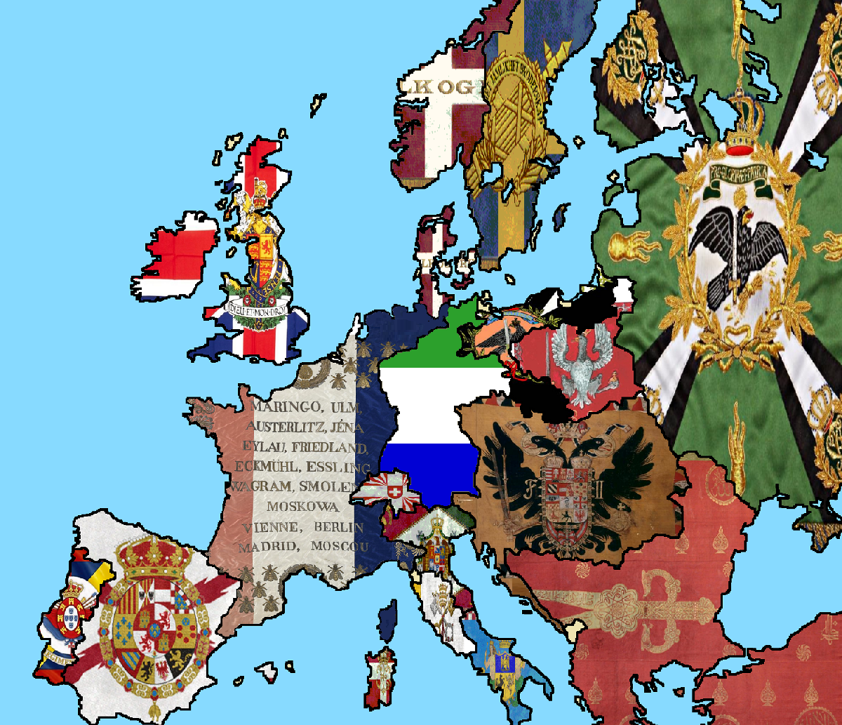 Napoleonic France Flag Map