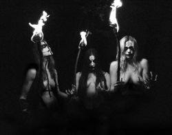 fistofthesatanist666:  Black metal chicks  Holding torches for Satan  Hail 666  #Hailsatan #Blackmetal #torches #downwithreligion  Source: fb.com