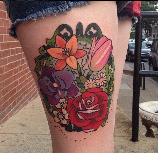 fuckyeahtattoos:  my floral piece by Gia Rose at Art Machine Productions in east
