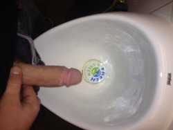circed19:  My cut cock at the urinal.