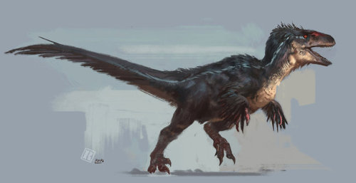 Jurassic Park 3 feathered raptor by Raph04art