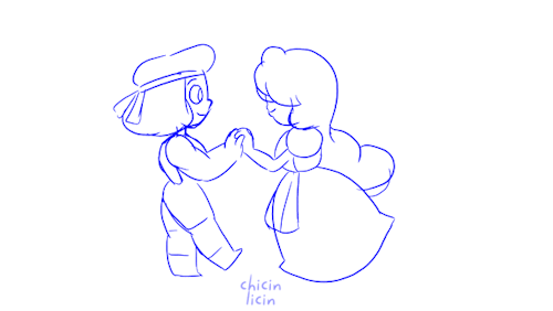 chicinlicin:felt like animating Ruby and Sapphire doing a dance kind of like Garnet and Pearl’s in A