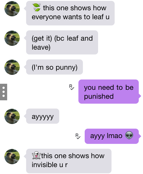 fruitcrocs:  and this is how you have a kik conversation         