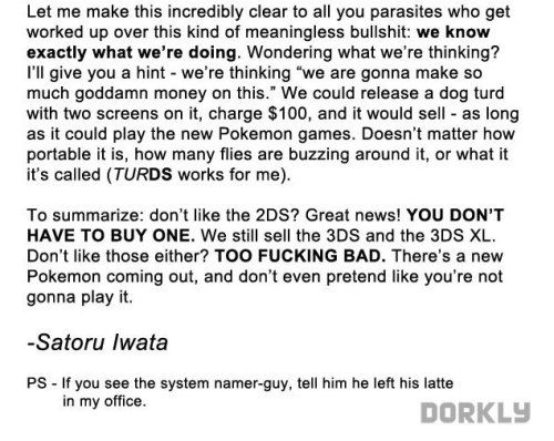 dorkly:Satoru Iwata Explains the Nintendo 2DS