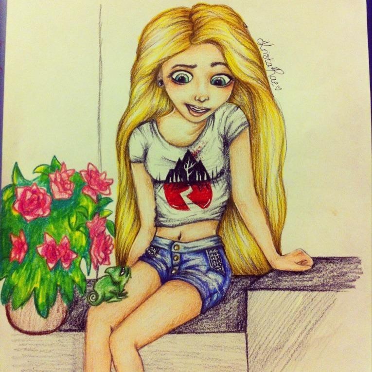 Punk Disney Princesses Rapunzel Drawing